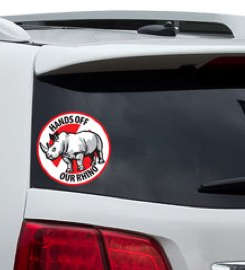Car Decal Sticker - Hands Off Our Rhino