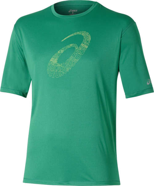 Asics Tee Men`s Graphic Spiral Logo Green - Small