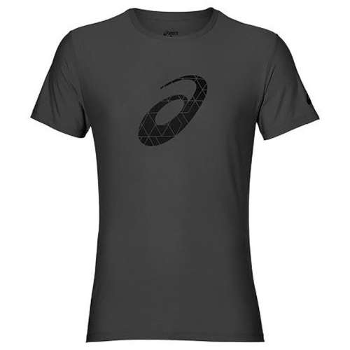 Asics Tee Men`s Graphic Spiral Logo Dark Grey / Black - 2X-Large
