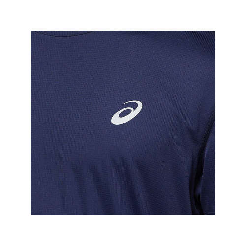 Asics Tee Men`s Silver Short Sleeve Peacoat Blue - 2X-Large