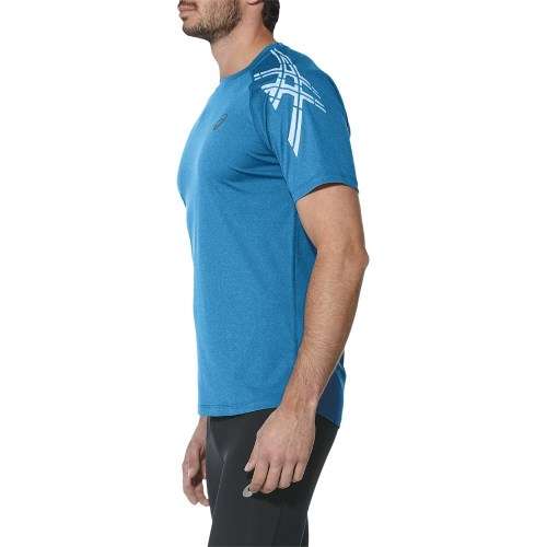 Asics Tee Men`s Stripe Thunder Blue - Small