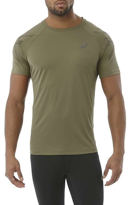 Asics Tee Men`s Stripe Olive - 2X-Large