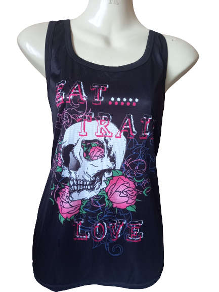 Vest Ladies Eat Train Love - Large