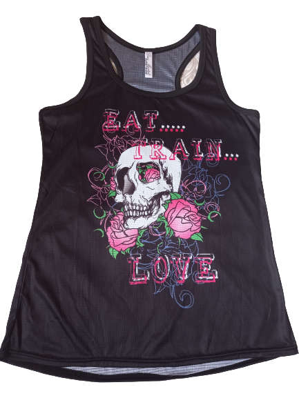 Vest Ladies Eat Train Love - Large