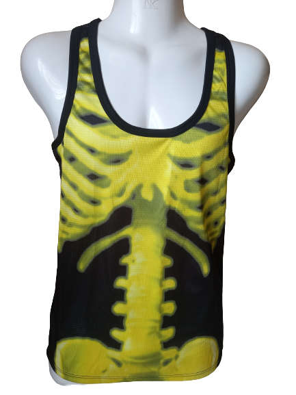 Vest Mens Skeleton Yellow - X-Small