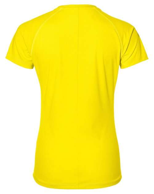 Asics Tee Ladies Stripe Blazing Yellow - X-Large (XL) with FLAW