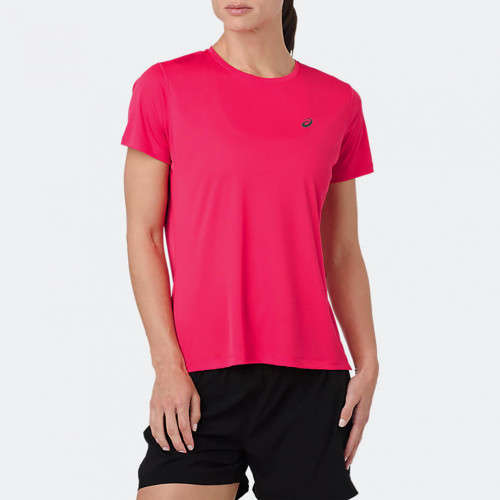 Asics Tee Ladies Silver Pixel Pink - Large