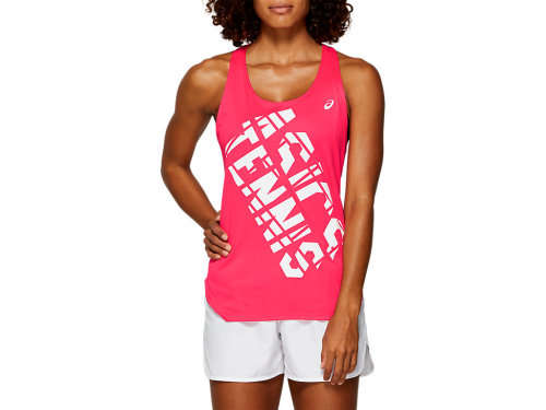 Asics Tank Ladies Practice Graphic Pink - X-Large