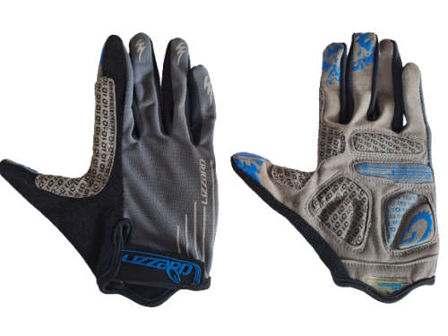 Cycling Gloves Mens Lizzard Long Finger Dactyl - Grey / Blue - Small