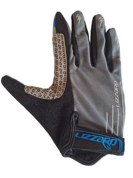 Cycling Gloves Mens Lizzard Long Finger Dactyl - Grey / Blue - Small