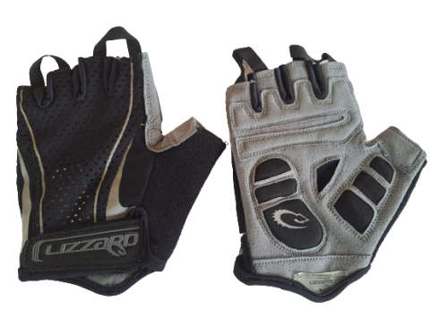 Cycling Gloves Mens Lizzard Short Finger Digit - Black / Grey - X-Large