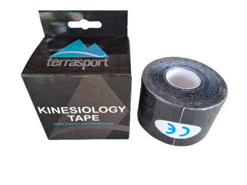 Kinesiology Tape Sport and Thearpy Terrasport 5cm x 5m - Black (uncut)