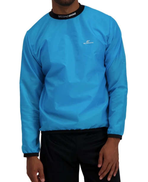 Foul Weather Run Top Second Skins Turquoise - Small (32)