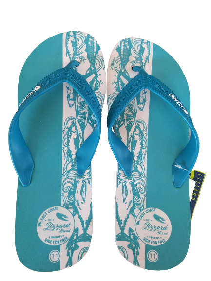 Lizzard sandals  flip-flops men`s rickie teal/white - size UK 11