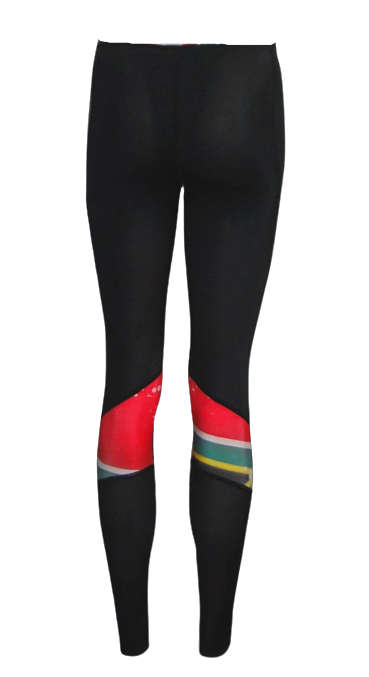 SA Flag Compression Tights Black Ankle Length - Size X-Small (30)