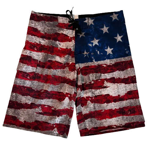 Board Shorts Men`s USA Stars and Stripes - Size 32