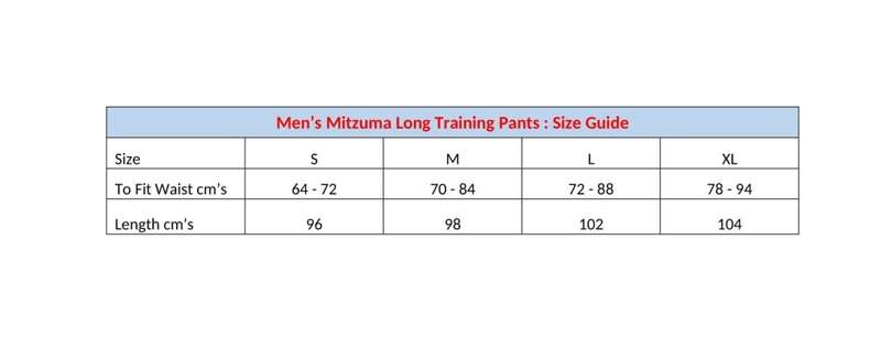 Mitzuma Men`s E50 Training Pants Long - size Large (L)