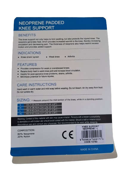 Knee Support Advanced Padded Neoprene Medalist - Size Large