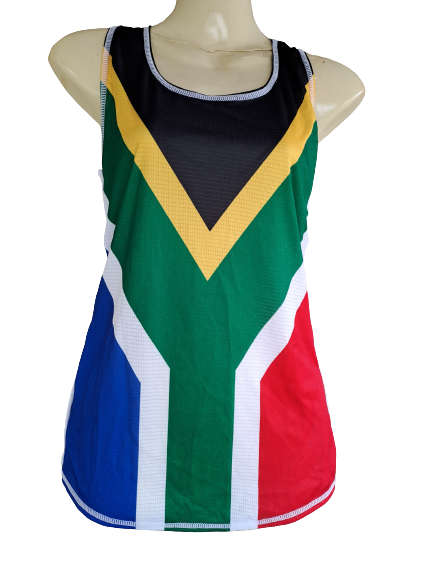 SA Flag ladies running vest (new look) - Small