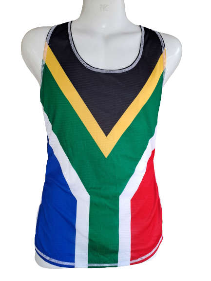 SA Flag mens running vest (new look) - Large
