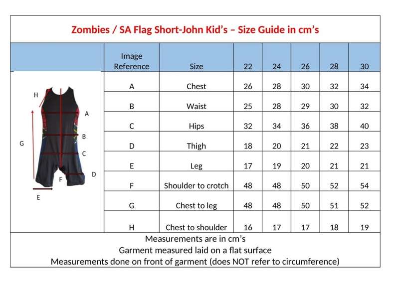 Short-John Swimwear / Tri-Suit Kids - Size 30