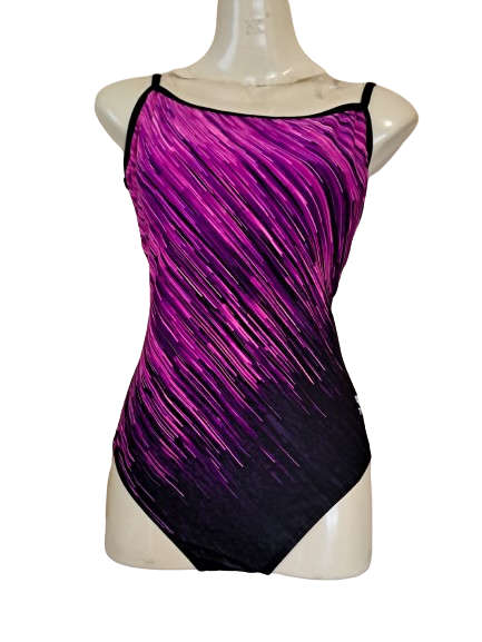 TYR Ladies Swimming Costume - Andromeda Pink with High Back - Size 40