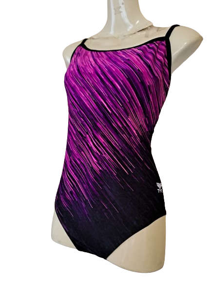 TYR Ladies Swimming Costume - Andromeda Pink with High Back - Size 40