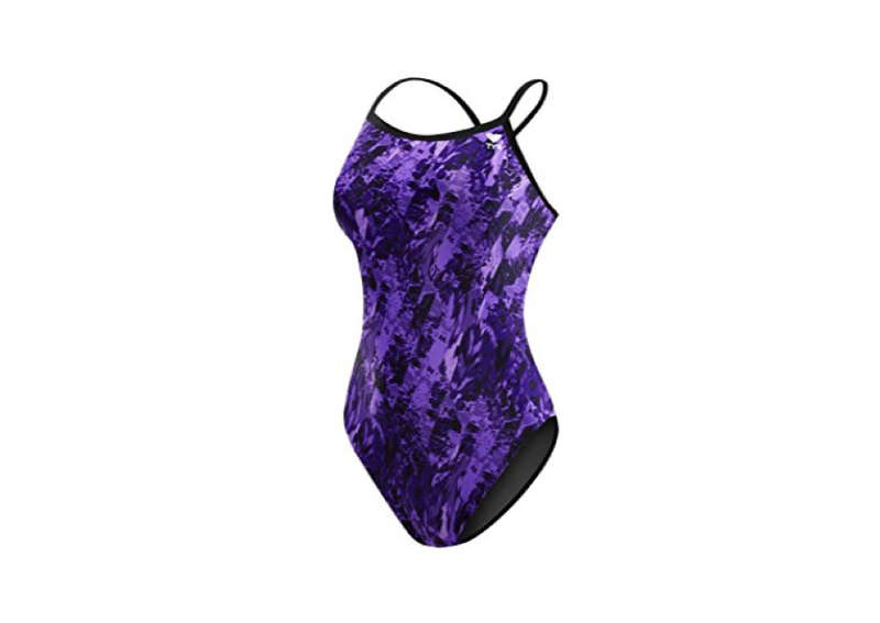 TYR Ladies / Girls Swimming Costume Glisade Diamonfit Purple - Size 24