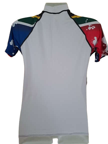 SA Flag Rash Vest Sun Top Short-Sleeve - Size 30