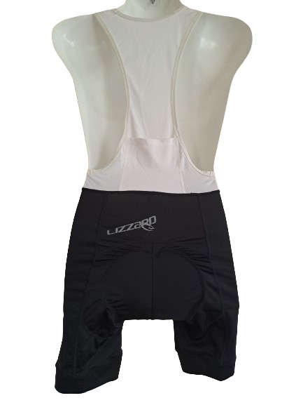Cycling Bib Shorts Mens Lizzard Liam Black and White - Size Large (L)