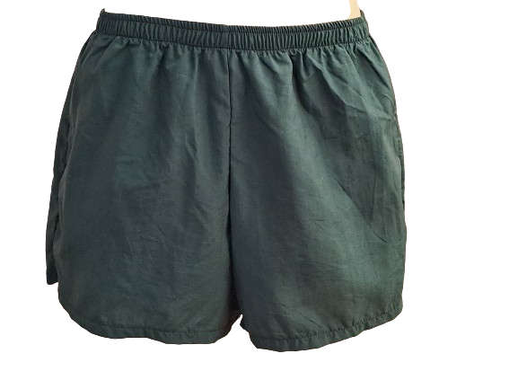 Running Shorts Square Leg Cut Bottle Green - Size Small (S)