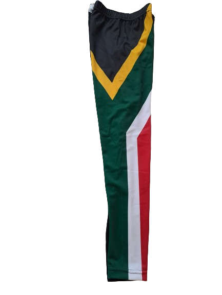SA Flag / Black Ankle-Length Tights - Size 2X-Large (40)