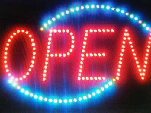 Flashing LED Open Sign.