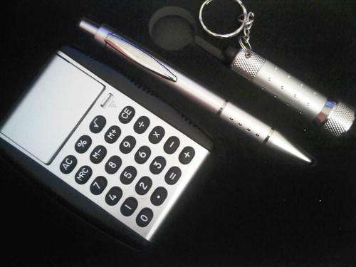 Three Piece Gift Set Calculator, Keyring & Pen. Get yours today !!