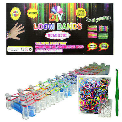 Loom Kit With 600 Mixed Colored Rubber Bands Crafts DIY