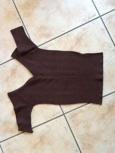 Brown off shoulder short sleeve summer jersey shirt