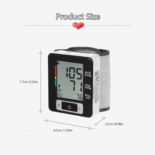 Clinical LCD automatic wrist blood pressure monitor