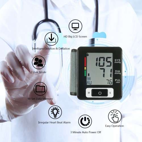 Clinical LCD automatic wrist blood pressure monitor