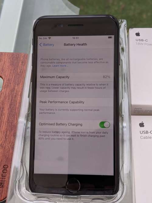 Apple iPhone 8 - 256gb - Including new Apple 18W Charger and cable - New Bamboo cover