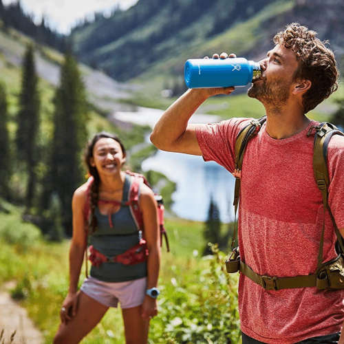 Hydro Flask Water Bottle  Stainless Steel and Vacuum Insulated  Wide Mouth 2.0 (32oz / 946ml) - Blue