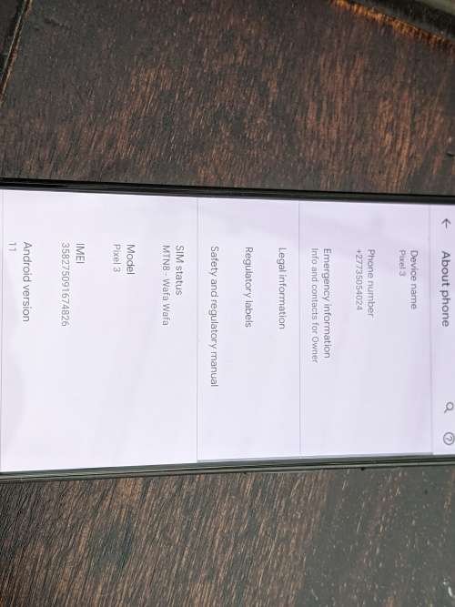 Google - Pixel 3 with 64GB Memory Cell Phone (Unlocked) - Just black - works on all SA networks