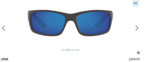 Costa del Mar - Jose - Matte Gray sunglasses made for sport fisherman
