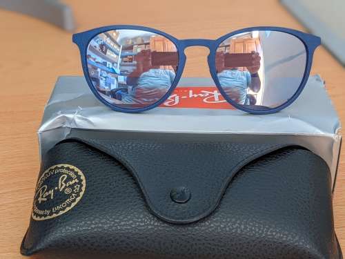 Ray-Ban Unisex Erika Metal Blue Unisex Sunglasses - RB3539-90221U-54