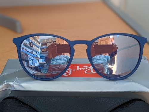 Ray-Ban Unisex Erika Metal Blue Unisex Sunglasses - RB3539-90221U-54