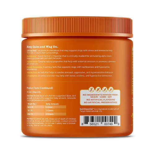 Zesty Paws Calming Soft Chews for Dogs - Melatonin, Ashwagandha, L-Theanine and L-Tryptophan