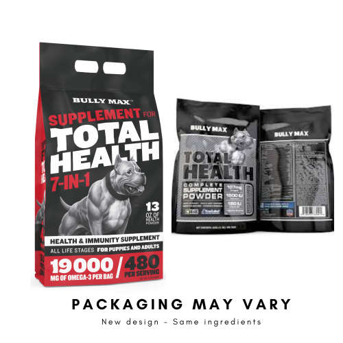 Bully Max Total Health 7-In-1 Dog Supplement - Puppy and Adult Dog Omega 3 Supplement - MADE IN USA
