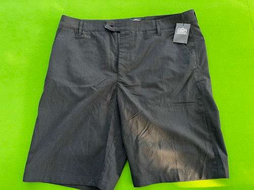 Swagg - mens golf shorts - Black with white pin stripe - Size 40