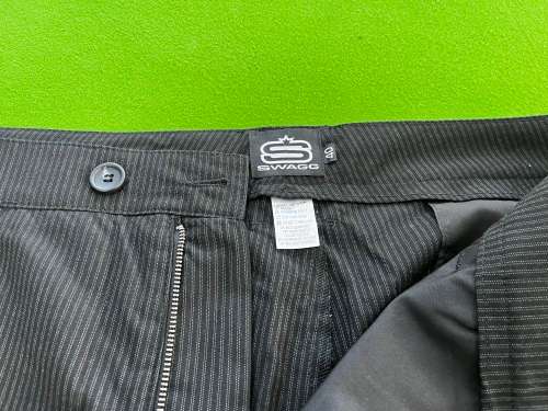 Swagg - mens golf shorts - Black with white pin stripe - Size 40