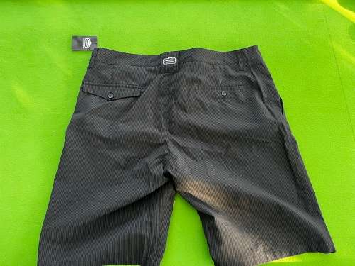 Swagg - mens golf shorts - Black with white pin stripe - Size 40