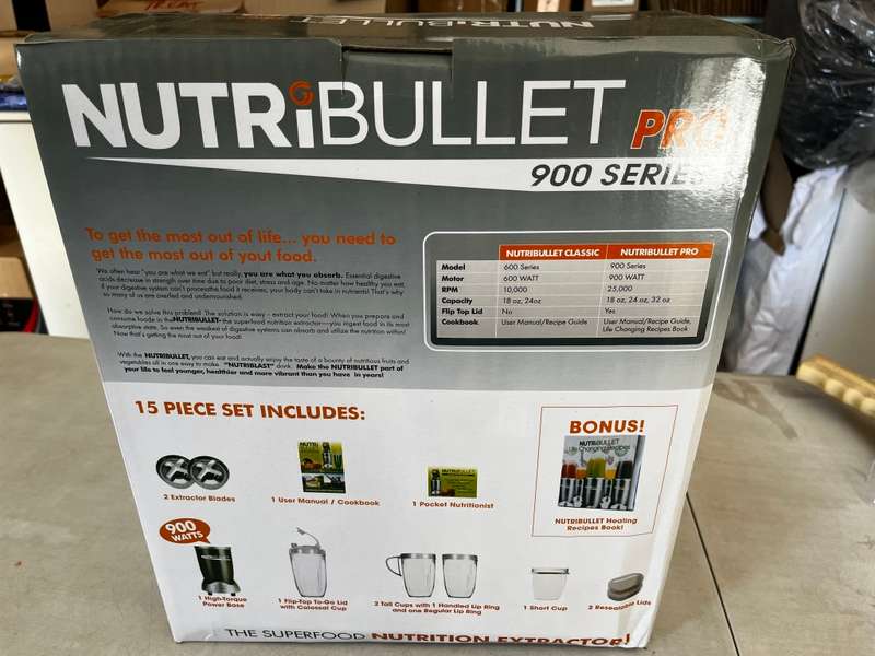 Nutribullet 900W Pro series - 15 piece set - Parallel import